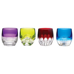 Waterford Cut Lead Crystal Mixology Tumblers, Set of 4, Coloured